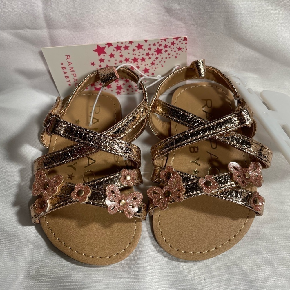 Rampage Baby Girls Sandals Strappy Sling Back Shoes NWT Sz 6-9M